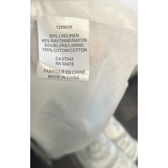 Christian Lacroix Dress Long Sleeve Linen Blend Resort Green White Floral Garden - Picture 5 of 6